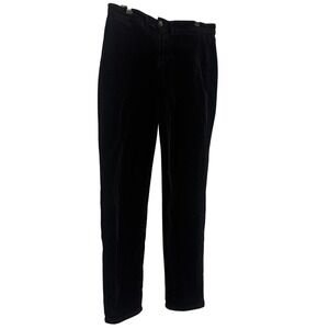 vintage‎ fashion bug Black Velvet Corduroy Pants Women's Size 8 Zipper Pockets